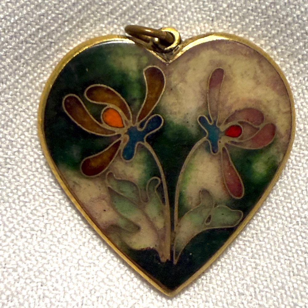 Vintage Heart Pendant Necklace with Floral Design